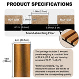 Gaahing 2 Pack Wood Finish Accent Wall Panels, 3D Slat Acoustic Paneling for Recording Studio, Office, Living Room Interior Decoration (Natural Walnut, 48"L x 24"W) Gaahing