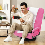 ACIPENSER Swivel Gaming Chair Multipurpose Floor Gaming Chair for Playing Video Games, TV, Reading w/Armrest Lumbar Support & 6 Adjustable Postion Backrest for Adults & Kids,Pink ACIPENSER
