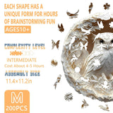 Wooden Puzzles for Adults, Flat Puzzle with 3D Visual Effect, Paper Carved Owl Puzzle, Wooden Jigsaw Puzzles for Adult, Unique Shape Wood Puzzles Adult, Wall Art Canvas Puzzle (M-11.4*11.2in-200pcs) Pijesaksa