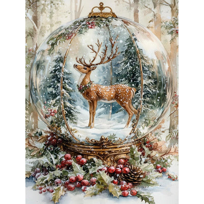 MRMIOOM 5D Christmas Diamond Painting Kits for Adults, DIY Christmas Deer Diamond Art Kits for Beginners, Full Round Rhinestone Gem Art Crafts Paintings for Home Wall Decor 12"x16"