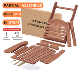 Oversize Wooden Folding Adirondack Chair, Half Pre-Assembled Wood Lounge Chair for Outdoor Patio Garden Lawn Backyard Deck Pool Beach Firepit Wood-Natrl