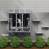 ketive Cat Catio, Expandable Window Box Enclosure for Multiple Indoor Cats, Comfortable Wooden Small Pet Perch House, All-Weather Use, Keep Bugs Insects Out, with 4 Platforms and 3 Doors ketive