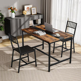 HOOBRO Kitchen Chairs Set of 2, Wooden Dining Room Chairs with Metal Frame, Dining Chairs with Back, Easy to Assemble, Farmhouse Dining Chairs for Kitchen, Living Room, Black BB39CD01 HOOBRO