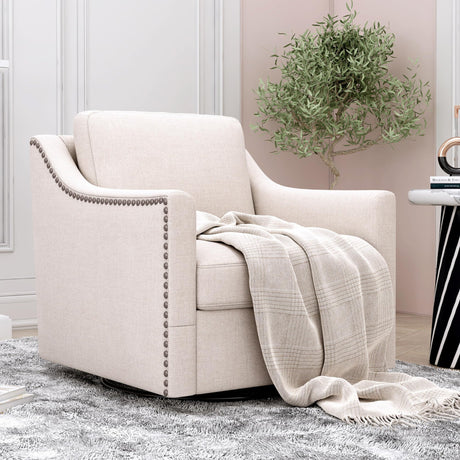 Oversized Swivel Accent Chair,Chenille Fabric Large Comfy Reading Chairs,Mid Century Modern Living Room Chair,Wide Arm Chair with Thick Soft Cushion,Single Sofa Chair for Living Room,Bedroom Wunlerlant