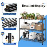 DurayLoly 3- Shelf Metal Shelving Unit 35.6Wx14Dx36H Adjustable Storage Shelves Heavy Duty Garage Shelving Steel Wire Shelving for Laundry Bathroom Kitchen Pantry Closet Garage Black DurayLoly