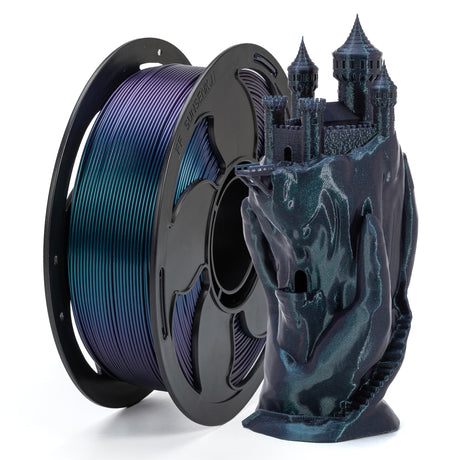 FF SUNSENKJ 3D Printer PLA Filament 1.75mm, Color Change Shiny Sparkle Glitter by Different Light Sunlight and Angle, Chameleon PLA Printing 3D Filament 1kg (2.2lbs) Spool (Chameleon_Royal Green) FF SUNSENKJ