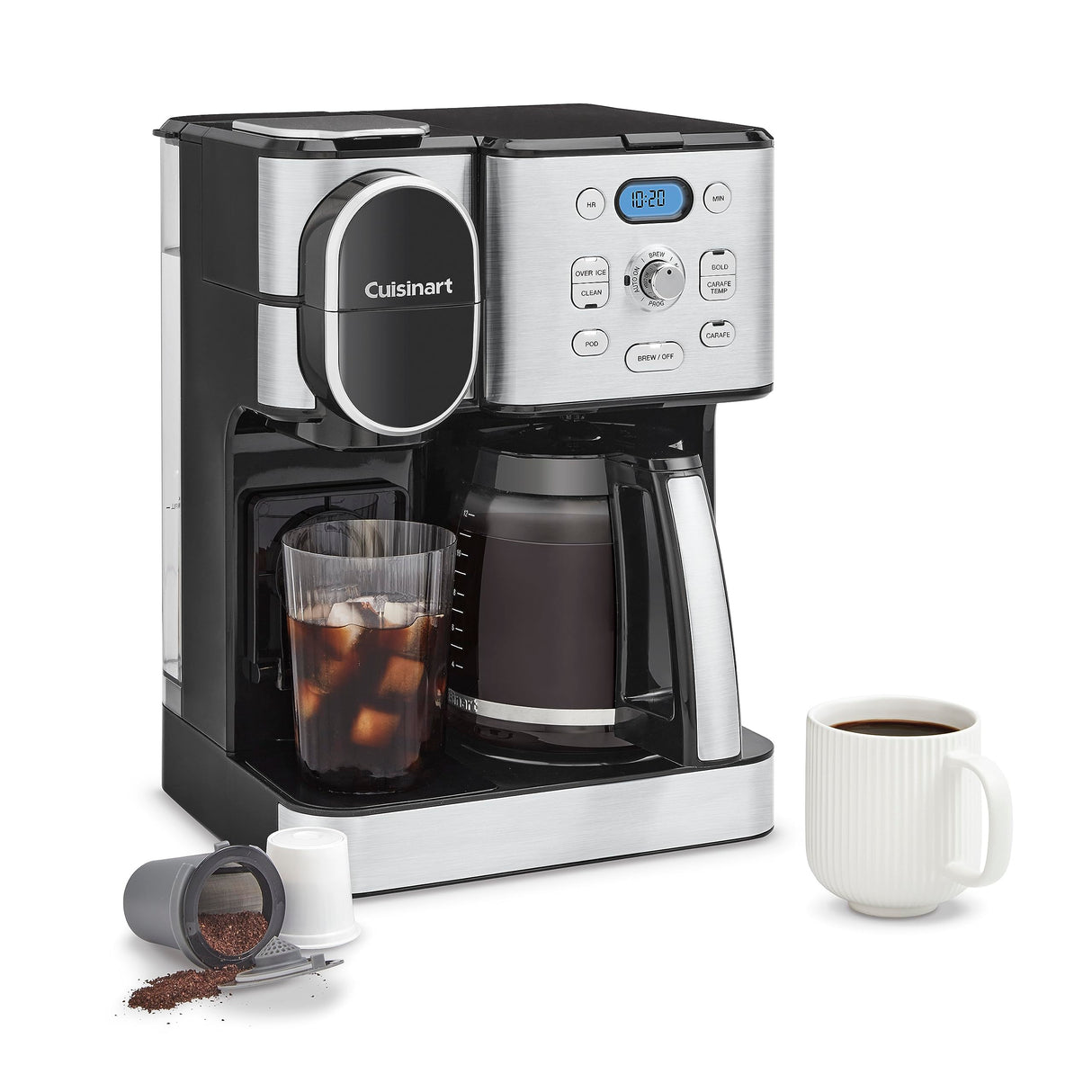 Cuisinart Coffee Maker, 12-Cup Glass Carafe, Automatic Hot & Iced Coffee Maker, Single Server Brewer, Stainless Steel, SS-16 Cuisinart