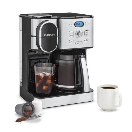 Cuisinart Coffee Maker, 12-Cup Glass Carafe, Automatic Hot & Iced Coffee Maker, Single Server Brewer, Stainless Steel, SS-16 Cuisinart