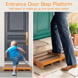 Wooden Step Stool, 3.5" One Step Stool, Non-Slip Outdoor Steps, Heavy Duty Wooden Platform Mobility Step, Half Steps for Seniors Adults with Bad Knee, No Assembly Required Tohiasen