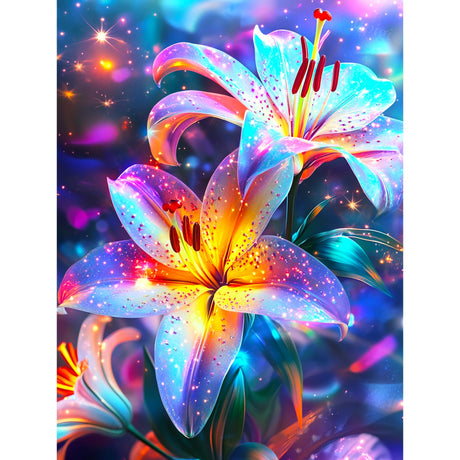 Upigi Diamond Painting Kits for Adults,Colorful Flower DIY 5D Diamond Painting Kits for Beginners,Round Full Drill Gem Art Crafts Kit for Home Wall Decor 12 x 16 Inch Upigi