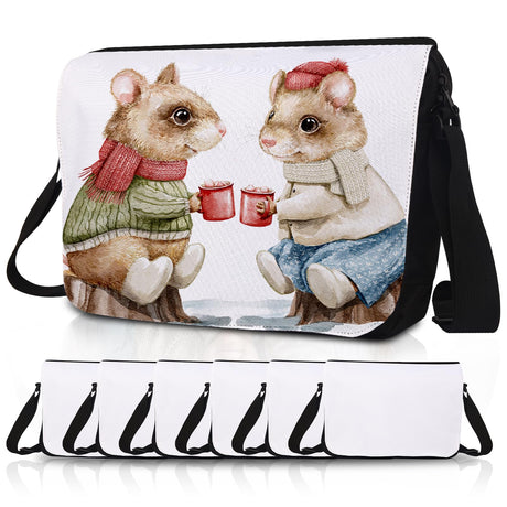 6PCS Sublimation Blanks Crossbody Bag,Sublimation Bags Messenger Bag Removable Transfer Design Sublimation Bags With Adjustable Shoulder Strap Crossbody and Shoulder DIY Gifts For Family and Friends KKSUBCA