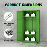 Bonusall Metal Wardrobe Cabinets with Single Rod and 2-Shelves, 70" Heavy-Duty Steel Clothing Storage Cabinets with 2 Doors, Green Armoire Wardrobe Closet for Bedroom, Laundry Room or Living Room Bonusall