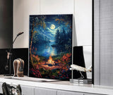 JOOZ Landscape Paint by Numbers Kit for Adults Beginner with Easel Moon Paint by Number on Canvas with Frame DIY Acrylic Painting for Ideal Gift Home Wall Decor 7.87x11.81 Inch JOOZ