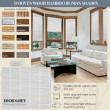 CHICOLOGY Bamboo Blinds, Bamboo Shades, Custom Bamboo Shade, Cordless Bamboo Shades, Window Shade Roman, Patio Blinds and Shades, Porch Shades Outdoor Roll Up, Dior Grey, 27" W X 64" H CHICOLOGY