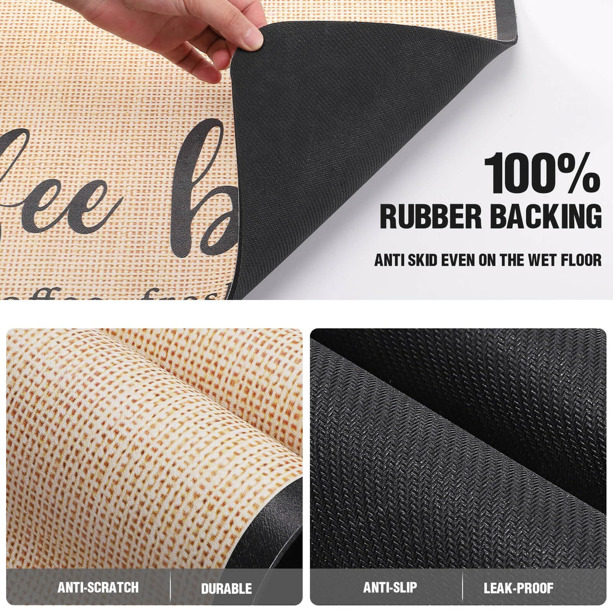 DK177 Coffee Mat Coffee Bar Mat Hide Stain Absorbent Drying Mat with Waterproof Rubber Backing Fit Under Coffee Maker Coffee Machine Coffee Pot Espresso Machine Coffee Bar Accessories DK177
