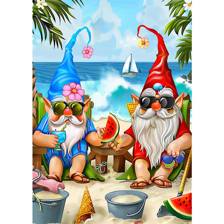 NAIMOER Gnomes Diamond Painting Kits for Adults, DIY 5D Diamond Painting Summer, Full Drill Animals Diamond Art Kits Holiday Art Pictures Perfect for Relaxation and Home Wall Decor 30x40cm NAIMOER