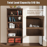 TRONLEE Tall Bookcase, 70 inch Height, 5-Tier Open Storage Shelf, 31.5 in Wide Standing Bookshelves for Home, Office, Bedroom, School, Library, 31.5W * 11.81D *70H (Walnut, Open Storage) TRONLEE