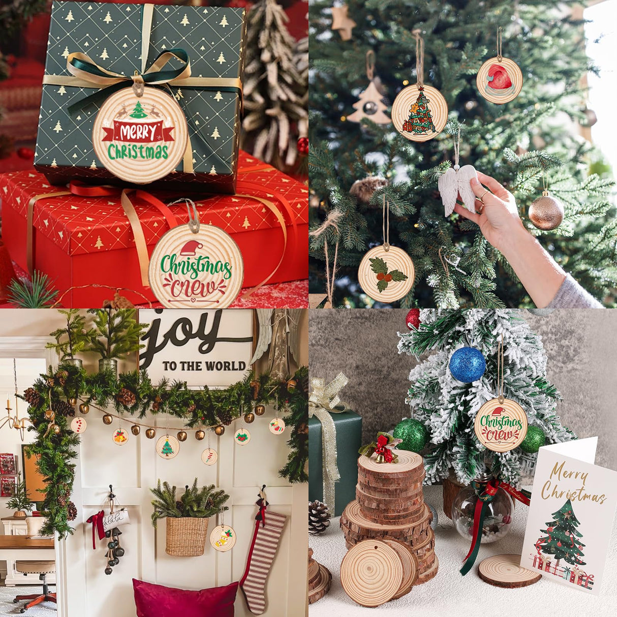 30 Pack Wood Slices for Crafts,2.4-2.8In Unfinished Natural Wood Rounds with Tree Bark.Wood Circles Predrilled with Hole and 20m Rope for Centerpiece Table Decorations,Christmas Ornaments,DIY Gifts VKIZA