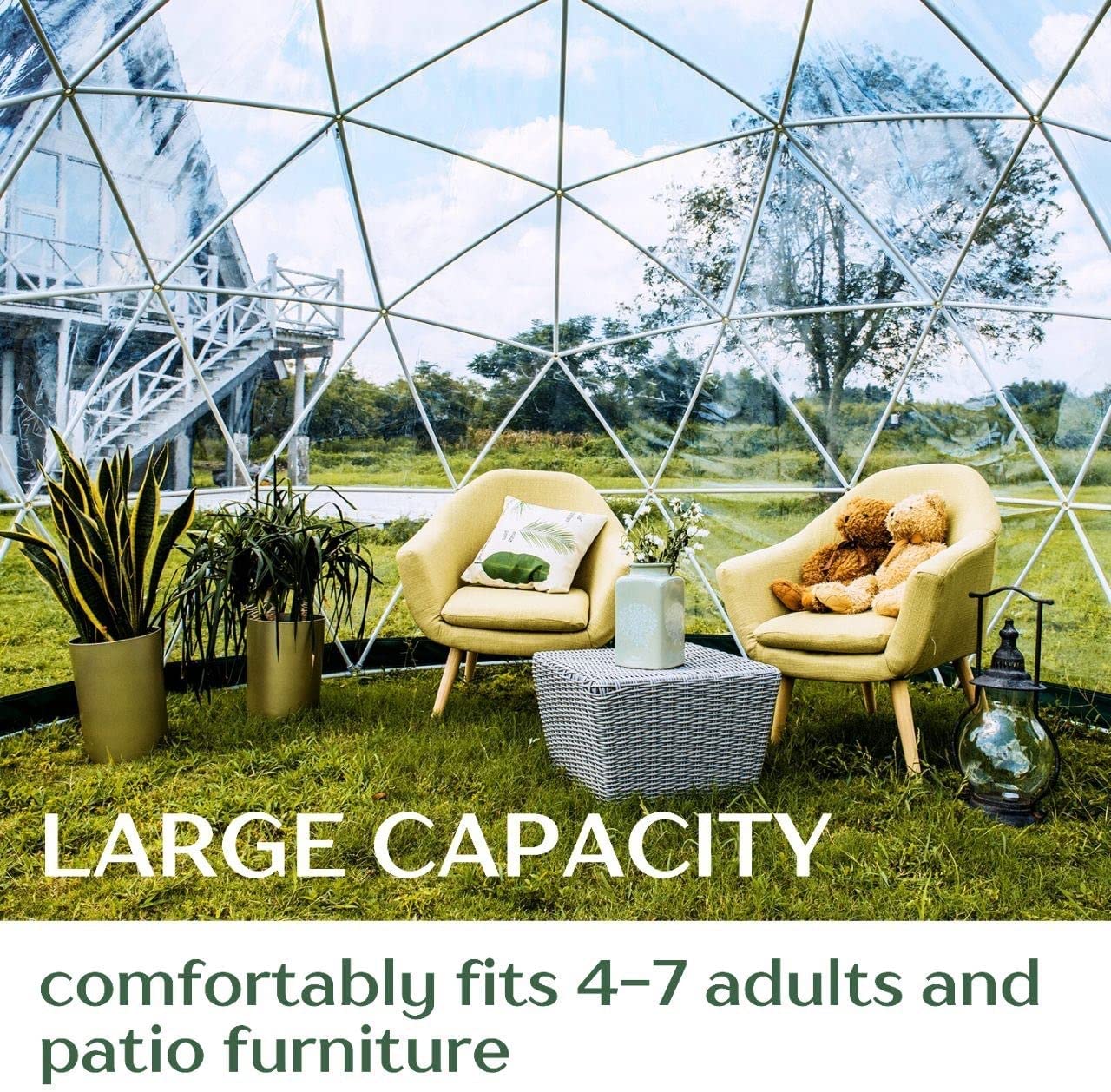 Garden Dome Bubble Tent – 12 Ft Clear Geodesic Backyard Igloo Tent – Outdoor Igloo Dome for Winter – Canopy Gazebos Greenhouse – Weather Proof Transparent Camping House for Picnic, Sunroom - WoodArtSupply