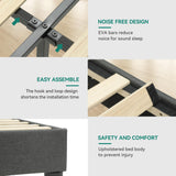 YITAHOME Queen Size Bed Frame, Platform Bed with USB Ports & Motion Sensor Light, LED Bed Frame with Upholstered Adjustable Diamond Headboard, Easy Assembly, No Box Spring Needed, Gray YITAHOME