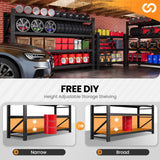 60” W Heavy Duty Garage Shelving, 5000LBS Metal Storage Shelves, 4 Tier Storage rack shelf, Steel Industrial Shelving , Adjustable Standing Shelf for Basement / Warehouse 60"W x 24"D x 70"H, Black AFAIF