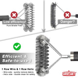 GRILLART Grill Brush [Helix + Wire] Combined BBQ Brush - Safe & Efficient Grill Cleaning Brush - 18" Grill Cleaner Brush Scrubber for Gas/Porcelain/Charbroil Grates – BBQ Accessories Gifts for Men/Dad GRILLART