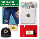 30 Pieces Sublimation Patches Fabric Iron-on Blank Patches 3 Shapes Repair Patches Sublimation Blank Hat Patch for DIY Crafts, Caps Clothes Shoes Bags Backpacks Uniforms (Black and White Frame) Waydress