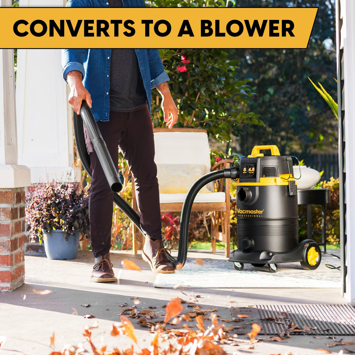 Vacmaster Professional VDK811PW 0201 8 Gallon 4.5 Peak HP Wet/Dry Vac with Self-Cleaning Filter System, 8 Gal, Black Vacmaster