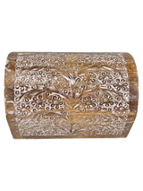 S.B.ARTS Premium Wooden Semicircular Curved Jewellery Box Floral Design-Trinket Box Ladies-Jewellery Storage Case-Antique Look-Traditionally Handcrafted-Home Decor Accessories-Women Ideal Gift, White S.B.ARTS