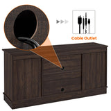 Yaheetech TV Stand for TVs Up to 65 inch, Farmhouse Media Entertainment Center, 58'' TV Console Table with Adjustable Shelves & Sliding Barn Doors for Living Room, Dark Walnut Yaheetech