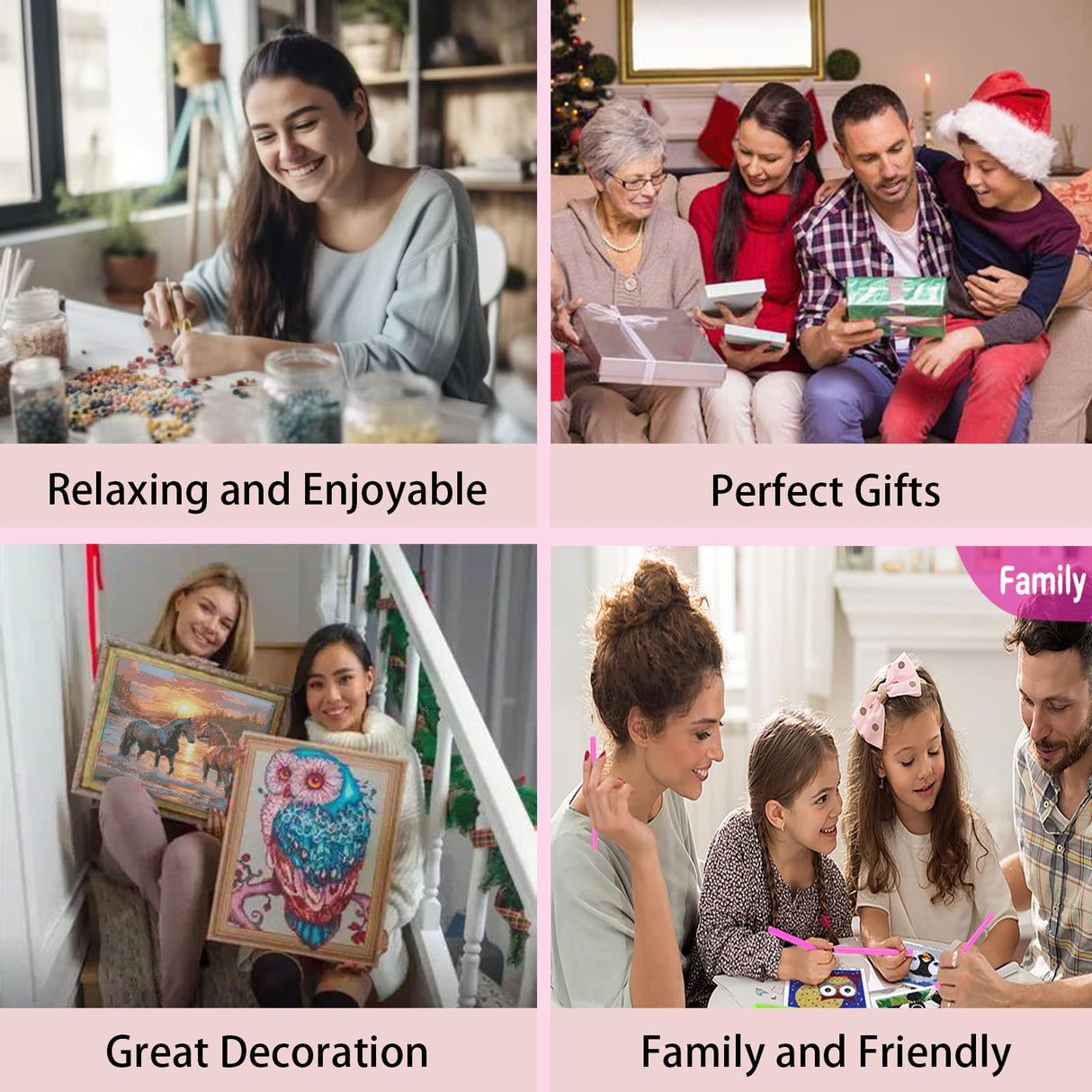 Woteilus Horse Diamond Art Kits for Adults: Stitch Diamond Painting Horse for Beginners Full Drill Round Animal Diamond Art Horses 11.8 x 11.8 inch Woteilus