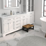 Step Stools for Adults Kids, Sturdy Wooden Stepping Stools with 450LB Capacity, Anti-Slip Bed Steps Stool for High Beds, Foot Stool One Step Stool for Kitchen Bathroom Bedroom, Rustic Brown STAFOPO