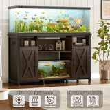 55-90 Gallon Fish Tank Stand with Power Outlets, Aquarium Stand with Cabinet, Heavy Duty Reptile Tank Turtle Terrariums Table for Fish Tank Accessories Storage, 52" L x 19.7" W, 1000LBS Capacity Pipleo