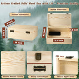 HIPNOOK Unfinished Wood Boxes Large Wooden Boxes with Hinged Lid – 12 x 9x5 Inch Keepsake Box-Memory Box for Crafts, Storage, Gifts, Jewelry,Decor,DIY/Arts/Painting HIPNOOK