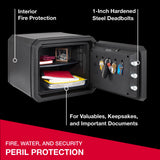 SentrySafe Fireproof and Waterproof Shelf Safe, Large Home or Office Safe with Dial Combination Lock and Override Key, 0.81 Cubic Feet, FPW082KSB SentrySafe