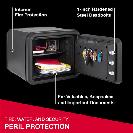 SentrySafe Fireproof and Waterproof Shelf Safe, Large Home or Office Safe with Dial Combination Lock and Override Key, 0.81 Cubic Feet, FPW082KSB SentrySafe