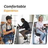 BOJUZIJA Drafting Chair Tall Office Chair, Ergonomic Standing Desk Computer Stools with, Flip-up Armrests, Adjustable Height and Big Foot-Ring, Comfortable Double Seat Cushion Foam Seat(Balck) BOJUZIJA