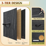 WLIVE Tall Dresser for Bedroom, 6 Drawer Dressers & Chests of Drawers, Fabric Dresser for Closet, Night Stand with Metal Frame, Storage Tower with Fabric Bins, Woodtop, Charcoal Black Wood Grain Print WLIVE