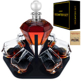 6-Glass Diamond Whiskey Decanter Set with Glasses,Whiskey Decanter Sets for Men,Decanters for Alcohol Whisky Decanter & Glass Set,Whiskey Set Bourbon Decanter Gift,Tequila Decanter Liquor Decanter Set DESIGNERCHOICE