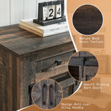 AMERLIFE Farmhouse TV Stand for Televisions up to 65 Inchs, Entertainment Center with Sliding Barn Doors and Storage Drawers, 59" TV Stand with Cabinets, Rustic Oak Black AMERLIFE