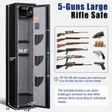 SAPITAL 5 Gun Safe, Rifle Safe, Gun Safes for Home Rifle and Pistols, Gun Cabinet for Rifles and Shotguns, Gun Safes & Cabinets with Removable Shelf and Pistol Pouch*3 SAPITAL