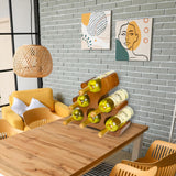 TRUDING Countertop Wine Rack - 6 Bottle Wooden Wine Rack - Freestanding Wine Bottle Holder Stand - Wine Storage Rack for Cabinet Pantry Bar Kitchen (Brown) TRUDING