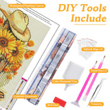 Diamond Art Kits for Adults Cowboy Boot, DIY 5D Diamond Painting Kit for Beginners Sunflower, Cowboy Hat Full Round Drill Gem Art Dots for Adults, Perfect for Home Wall Decor 12X16 Inch Okarina