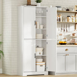 GarveeHome 70 in Tall Kitchen Pantry Cabinet, Freestanding Storage Cabinet with 4 Doors and Adjustable Shelves, Utility Hutch Cupboard for Dining Room, Bathroom, Living Room (Style A, White) GarveeHome