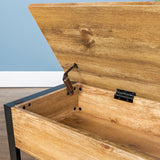 Walker Edison Julian Rustic Farmhouse Lift Top Entry Bench with Bottom Rack, 48 Inch, Barnwood Walker Edison