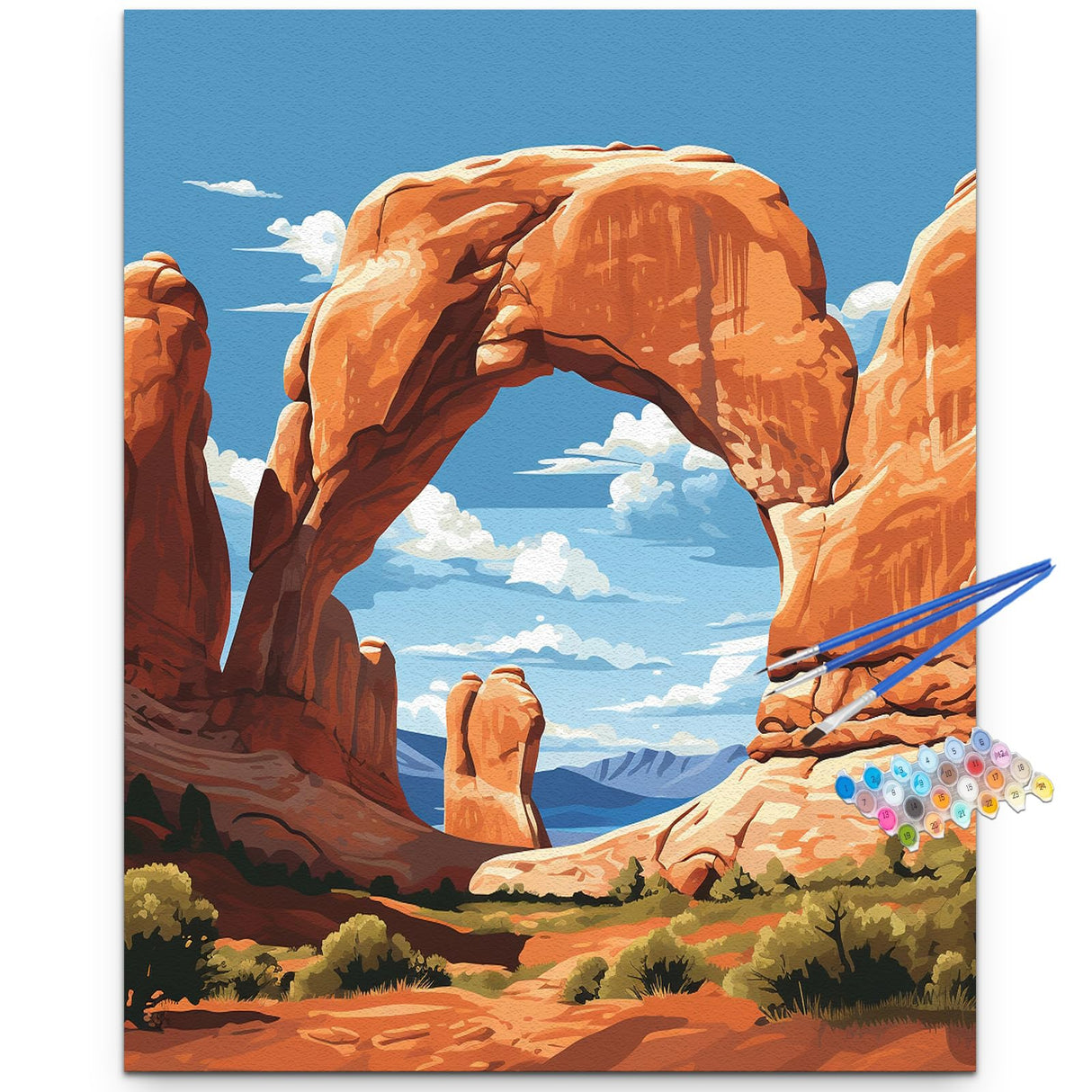 Artunion Arches National Park Paint by Numbers Kit for Adults, Nature Landscape Paint by Number Kits,DIY Acrylic Painting Paint by Number Kits on Canvas Arts Craft for Home Wall Decor 16x20 Inch Artunion