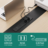 YITAHOME 8FT Conference Table with Power Outlets, 94.5" Meeting Table with Rectangle Grommet, Boat Shaped Seminar Boardroom Table for Office Conference Room, Light Wood Grain YITAHOME