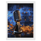 GHENBLT Microphone with Music Notes 5D Diamond Painting Kits for Adults Beginners Large Round Diamond Art Painting DIY Full Drill Diamond Dots Wall Paintings Gem Art for Gift Home Wall Decor 12"x16" GHENBLT
