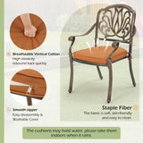 [Hi-End]Cast Aluminum Patio Furniture Set 9-Piece Outdoor Dining Set Includes 86.6’’ Rectangular Patio Table with Umbrella Hole and 8 Cushioned Dining Chairs,Rust-Free for Patio Deck Garden Pool RICHRYCE