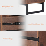 WAMPAT 3 Piece Dresser and Nightstand Sets, 63 Inches Dresser &Chest with 6 Drawers, 2 Nightstand with 2 Drawers Side Table for Bedroom, Bedroom Furniture Set,Brown WAMPAT